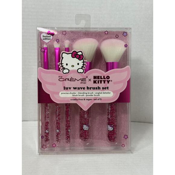 The Creme Shop x Hello Kitty Luv Wave Makeup Brush set 5 limited edition brushes - Picture 1 of 8